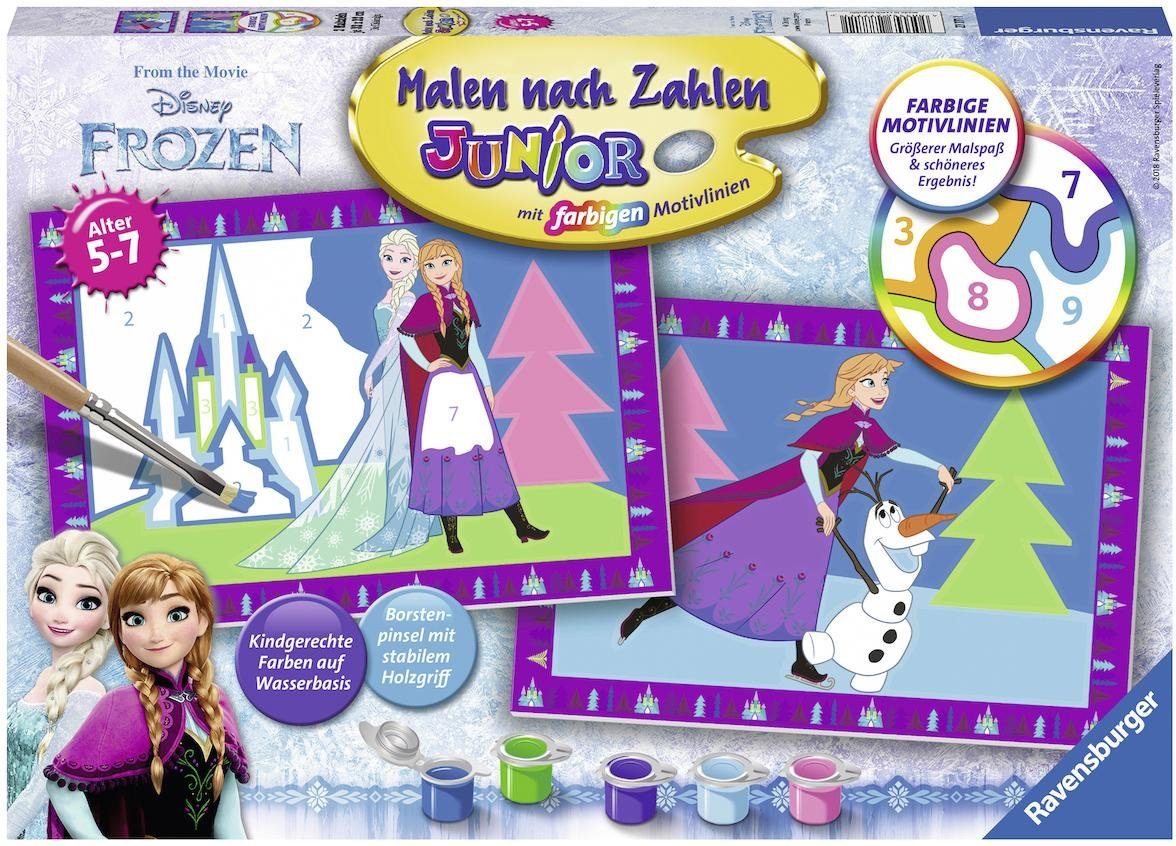 Ravensburger Malen nach Zahlen Junior, Disney Frozen, Die Eiskönigin, Made in Europe, FSC® - schützt Wald - weltweit