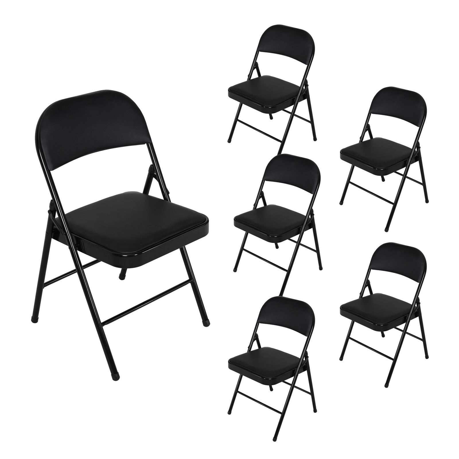 HTILiving Klappstuhl Klappstühle 6er Set Wedigo Schwarz (Set, 6 St