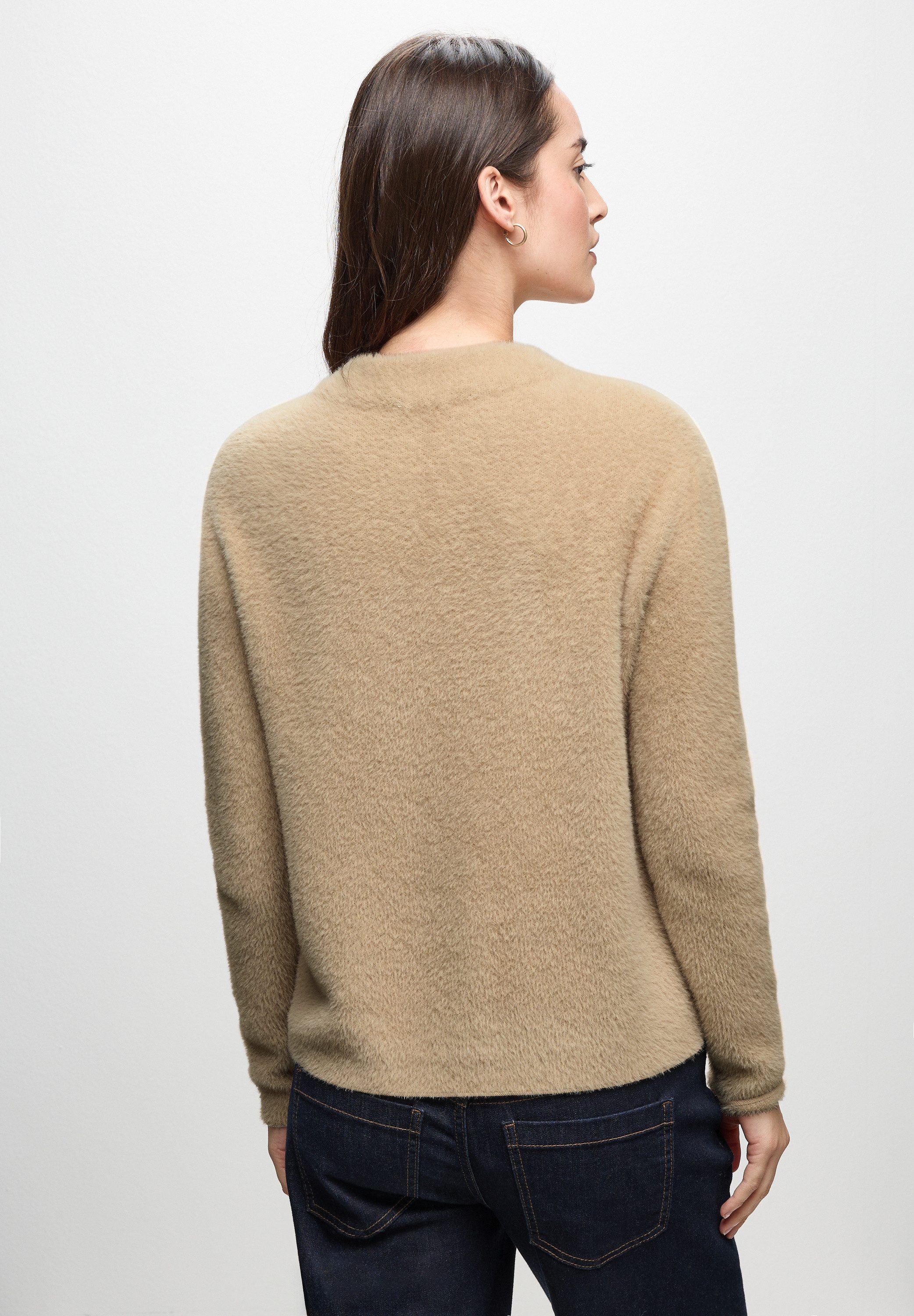 STREET ONE Stehkragenpullover aus softem Materialmix günstig online kaufen
