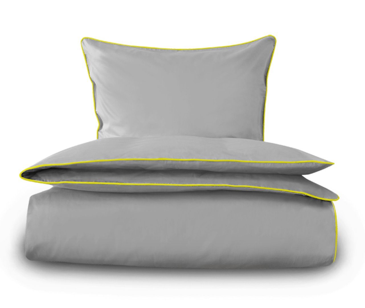 LunaVia Bettwäsche Deckenbezug ONE, Grau & Weiß mit edler Keder, 100% Baumw günstig online kaufen