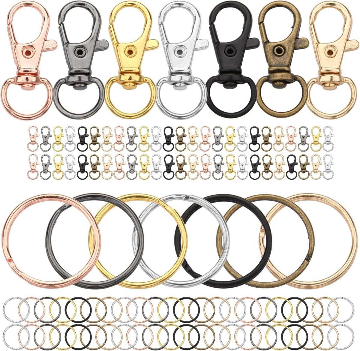 FELIXLEO Karabiner Schlüsselringe Karabiner Set 25mm DIY Basteln 7 Farben, (50 St)