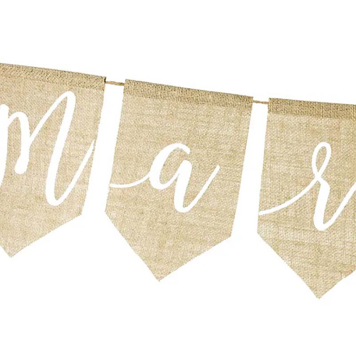 partydeco Hängedekoration Buchstabengirlande Just Married, Jute, 23x185cm
