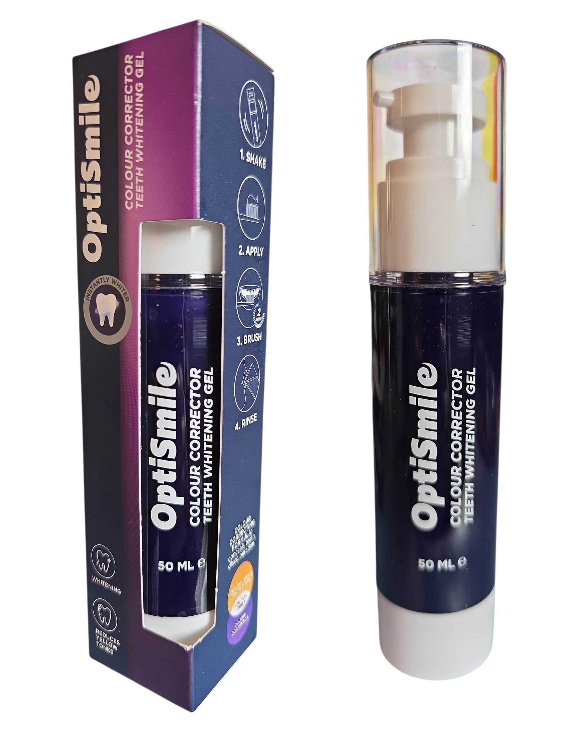 OptiSmile Zahnbleaching-Gel Whitening Gel Colour Corrector Zahnaufheller 50 ml