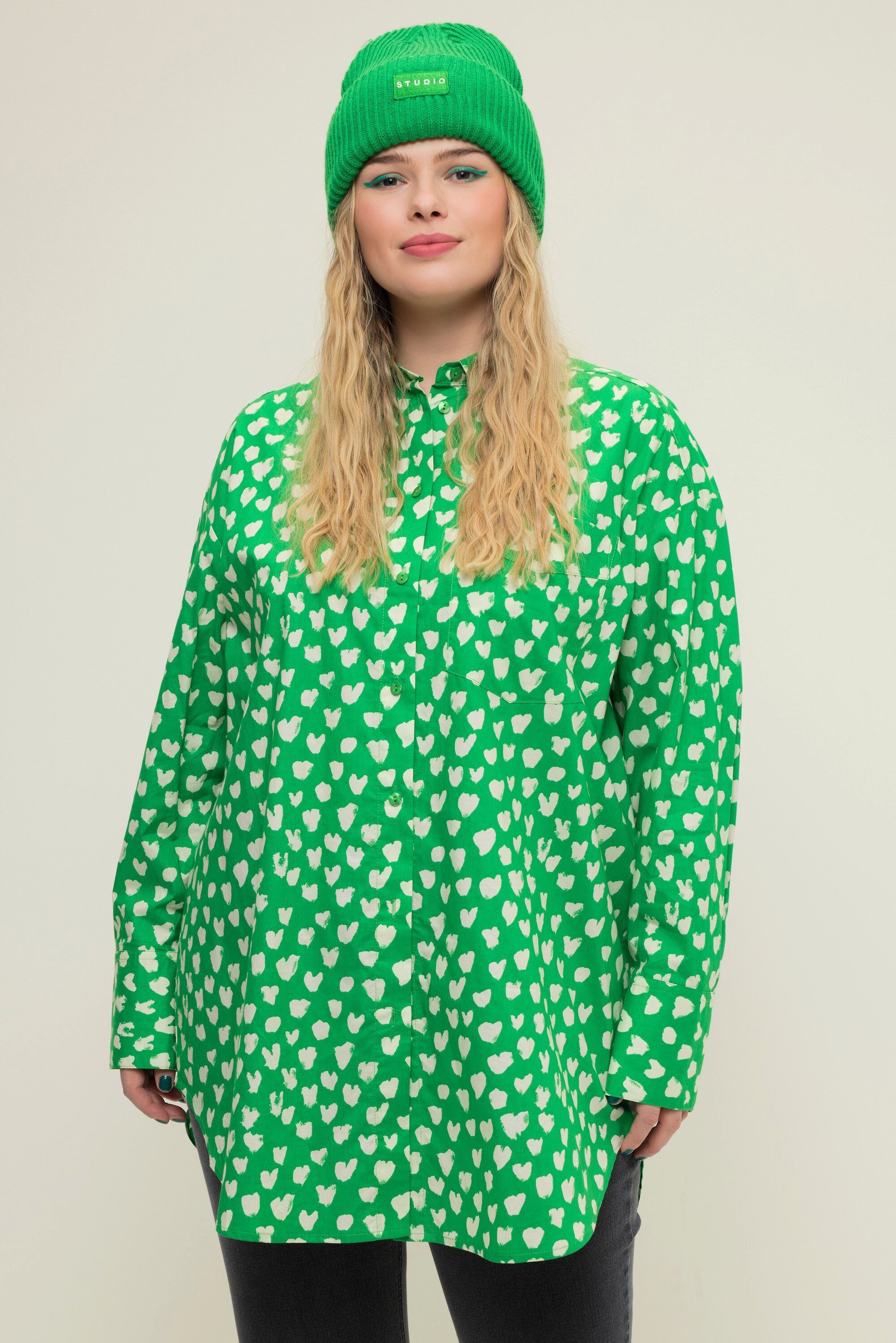Studio Untold Hemdbluse Hemdbluse oversized Heart-Print günstig online kaufen