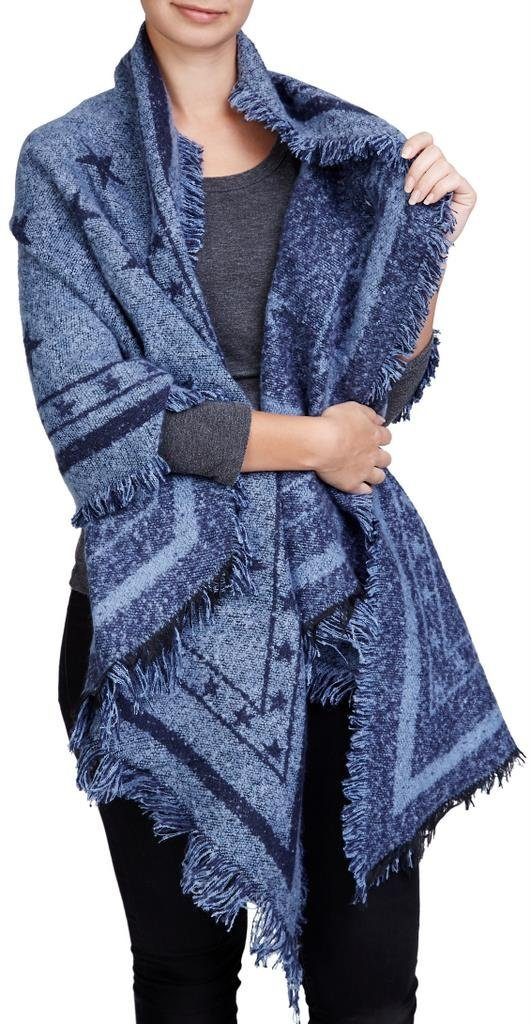 Schal XXL Damen Sterne Deckenschal 230cm x 70cm Winterschal