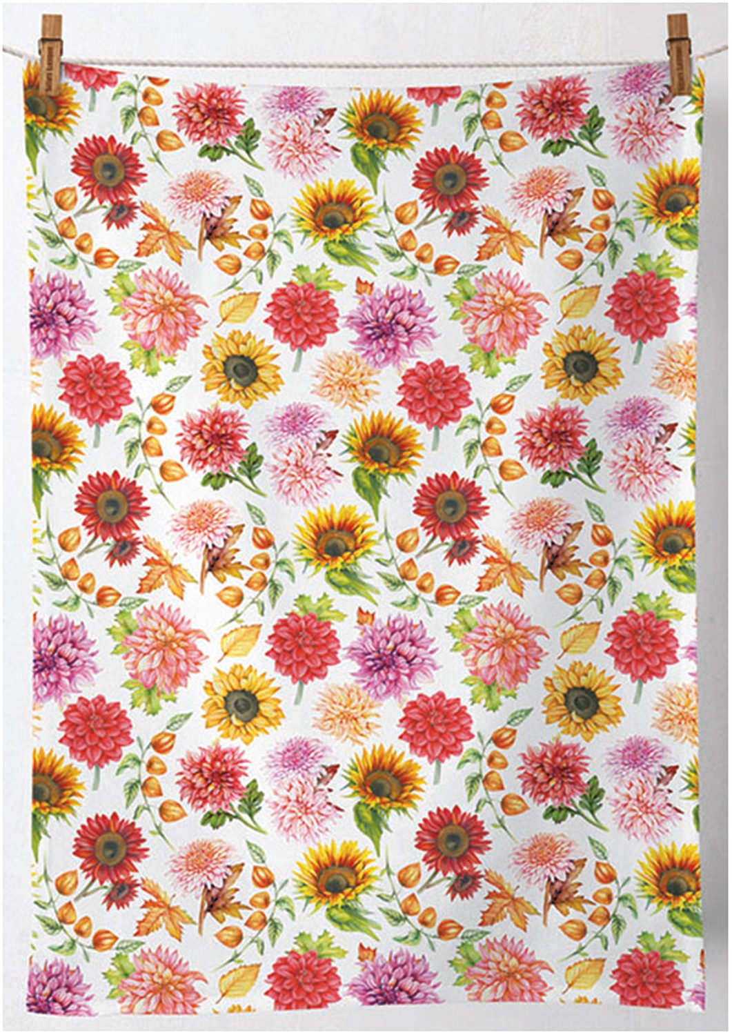 Ambiente® Geschirrtuch Autumn blooming, (1-tlg., 1-teilig), Geschirrtücher ca.50x70cm Baumwolle