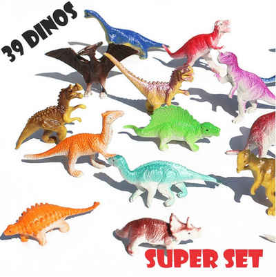 Amy too Spielwelt Dino Familie, (39 Dinosaurier Spar Set, 39-tlg), alle unterschiedlich in Form und Farbe