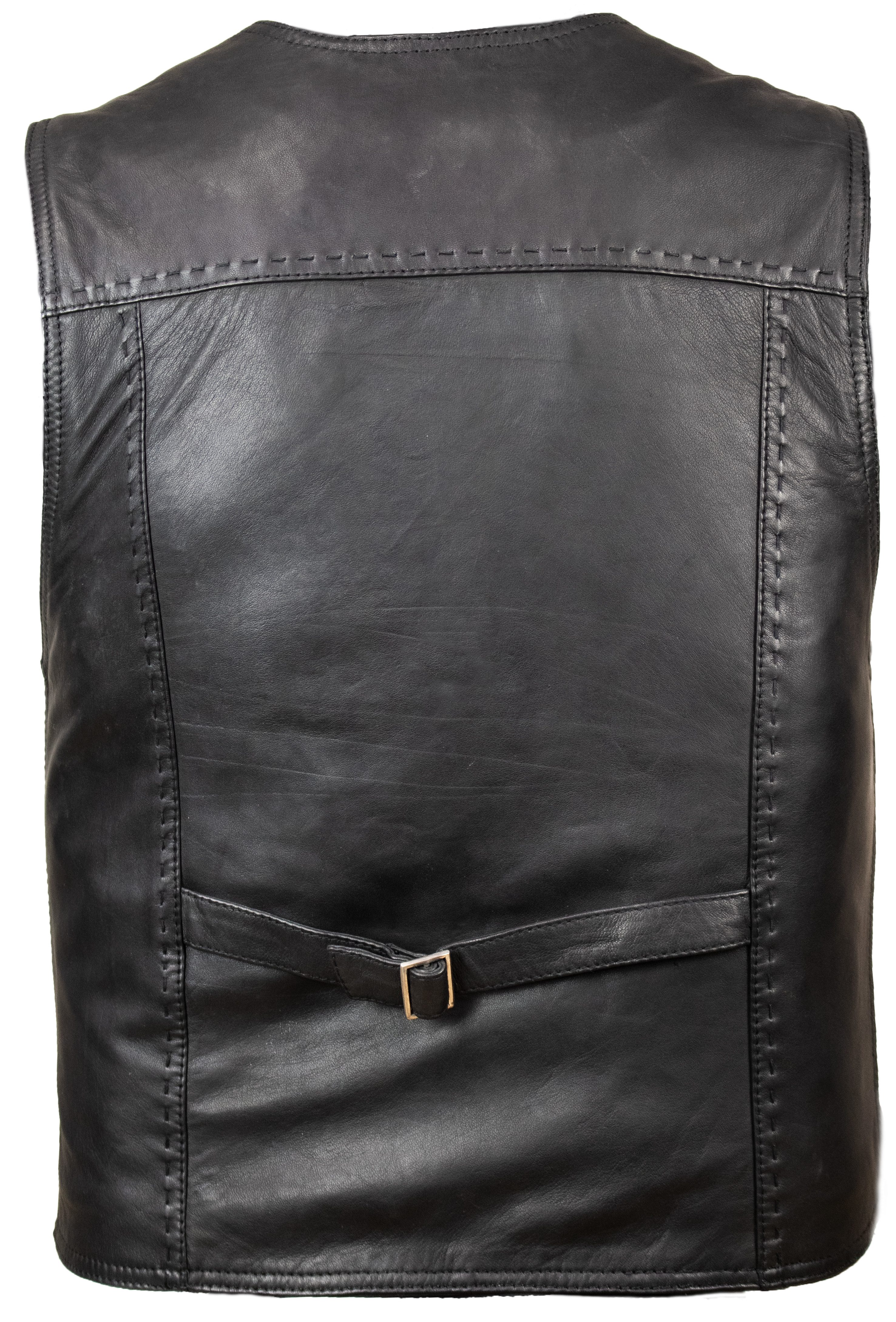 MDM Lederweste Klassische Herren Lederweste aus Lamm Nappa leder