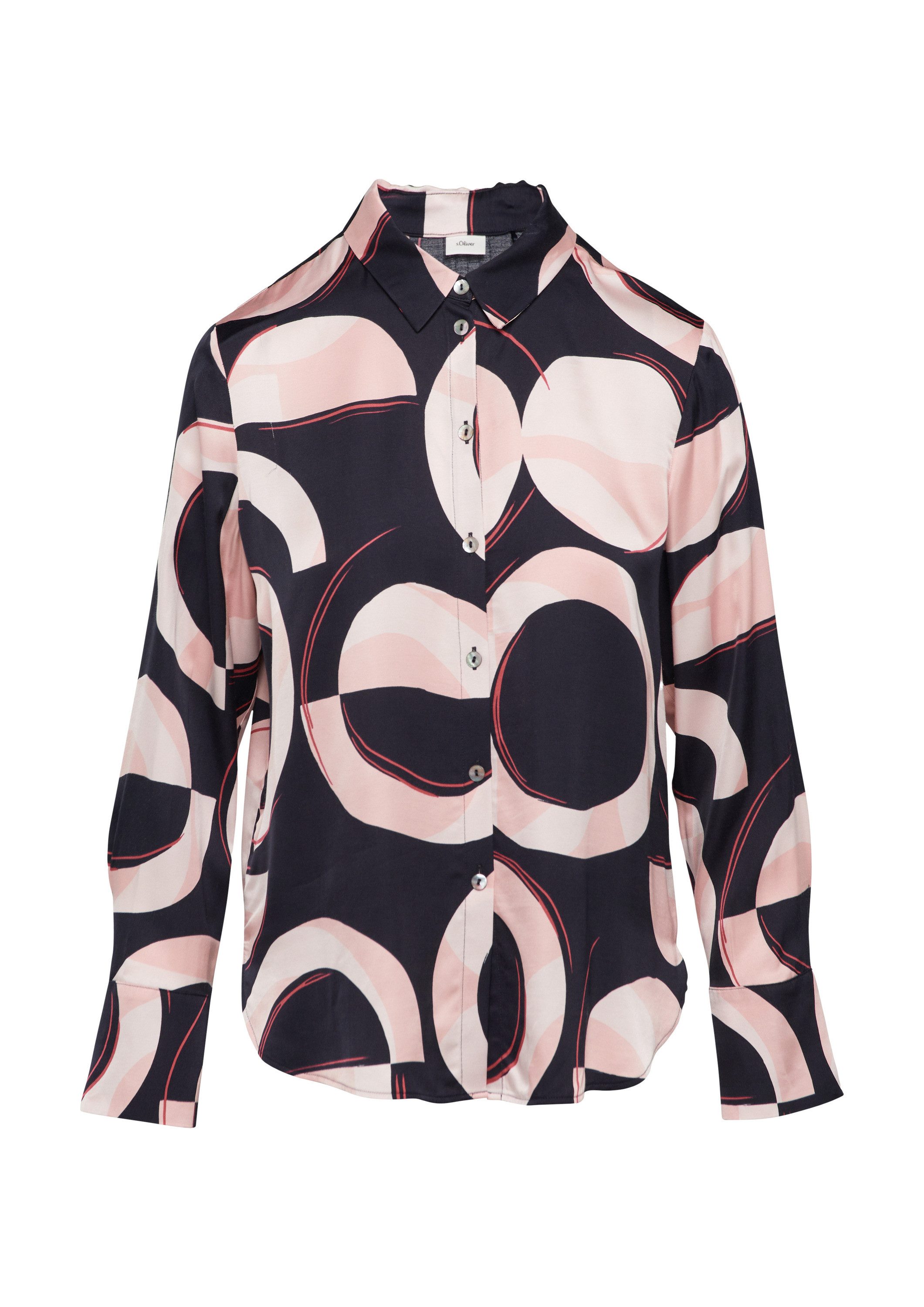 s.Oliver Langarmbluse Bluse Satinierte Longbluse mit günstig online kaufen