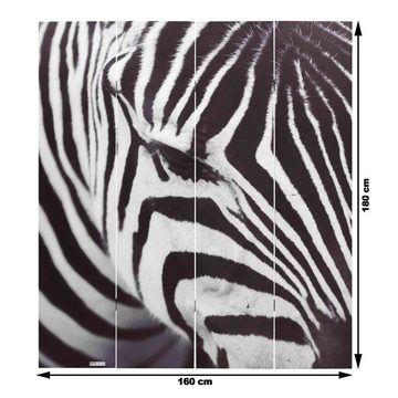 Makika Paravent Trennwand / Raumteiler Faltbar - Zebra