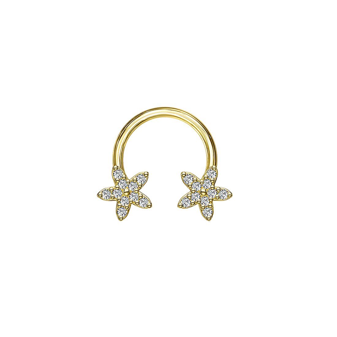Piercing-Set Lippen Nasen Piercing Hufeisen Kristall Blüten