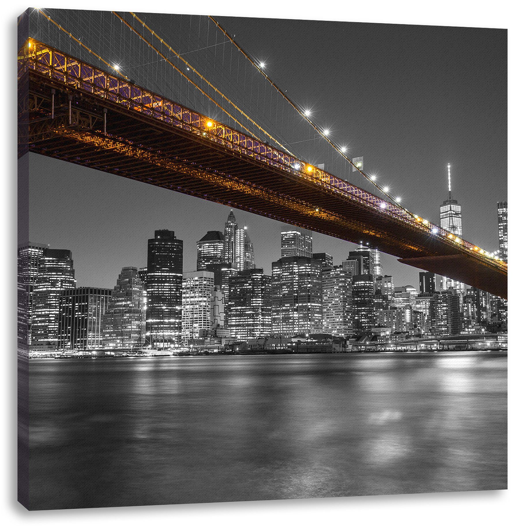 Pixxprint Leinwandbild Skyline von Manhattan, Skyline von Manhattan (1 St), Leinwandbild fertig bespannt, inkl. Zackenaufhänger