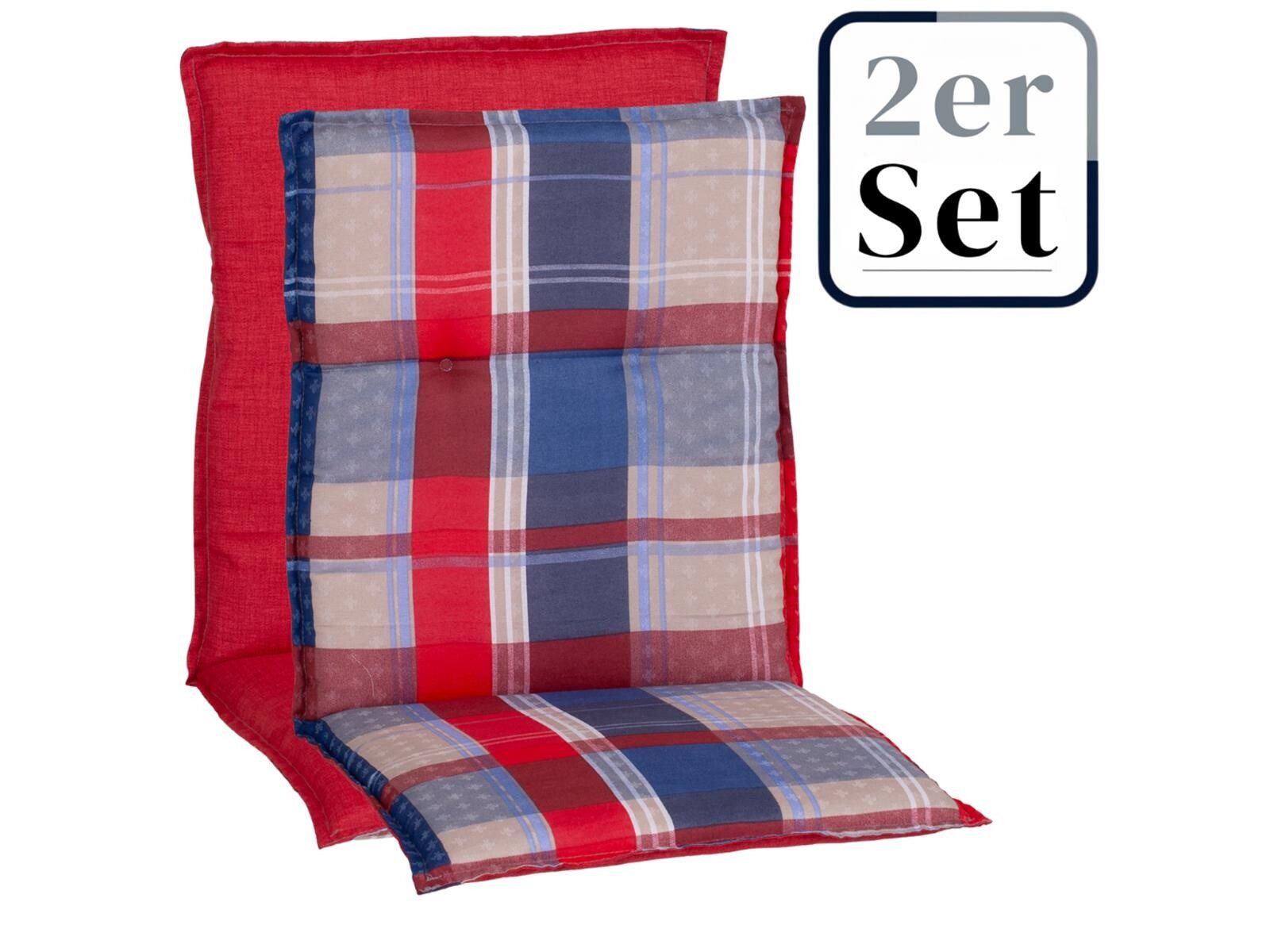 Green Spirit Polsterauflage Auflagen-Serie »Gold Coast« karo rot-blau, (Set, 2 St., 2er Set)