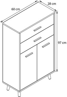 VCM Kommode Holz Highboard Kommode Schublade Lindas