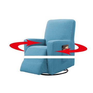 Sofahusse Stretch-Sofabezug, All-Inclusive-Schutzbezug aus einfarbigem, FIDDY, verdicktem Polarfleece-Massagestuhl