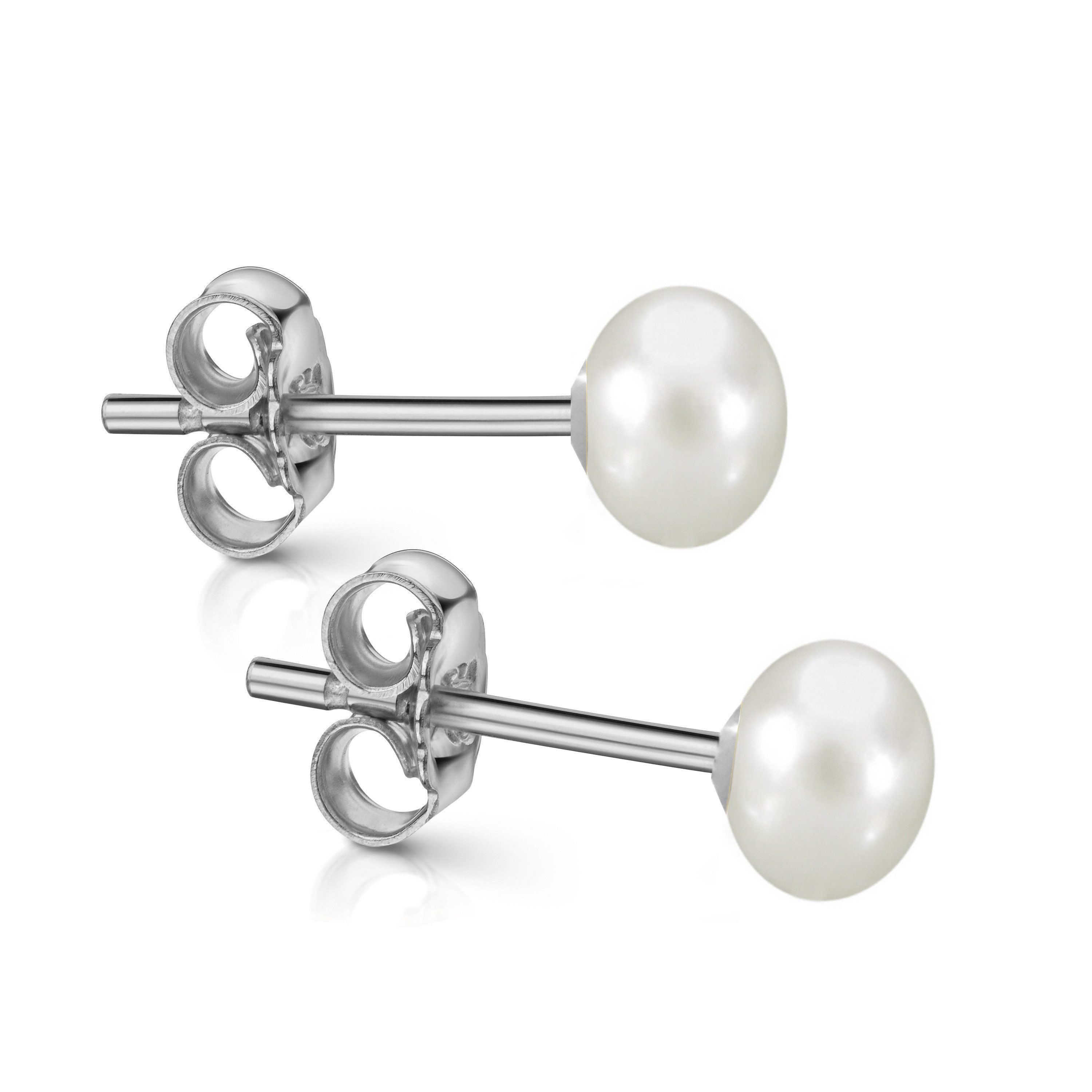 Firetti Paar Ohrstecker Schmuck Geschenk Silber 925 Ohrschmuck Ohrringe, Made in Germany - mit Süßwasserzuchtperle