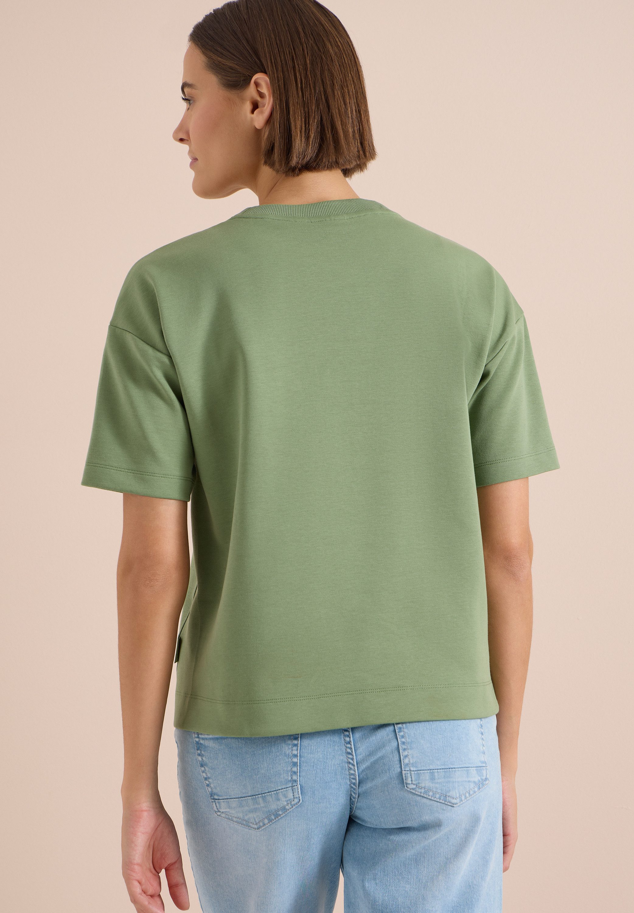 CECIL Sweater Kurzarm Sweatshirt mit Embroidery