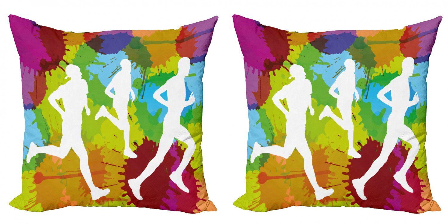 Modern Doppelseitiger (2 Kissenbezüge Abakuhaus Stück), Digitaldruck, in Aquarellen Fitness den Accent Runners