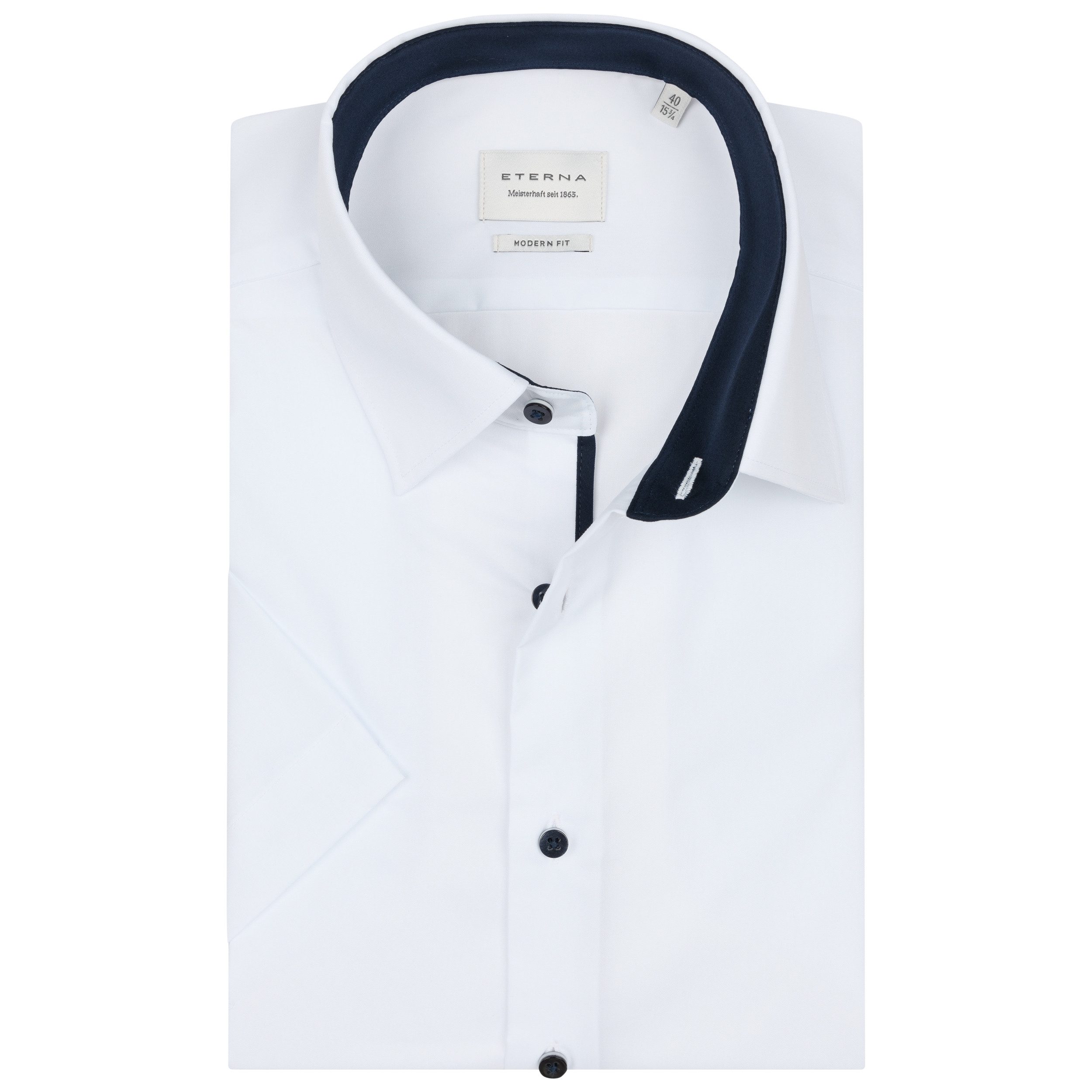 Eterna Kurzarmhemd Modern Fit, 100 % Baumwolle Bügelfrei