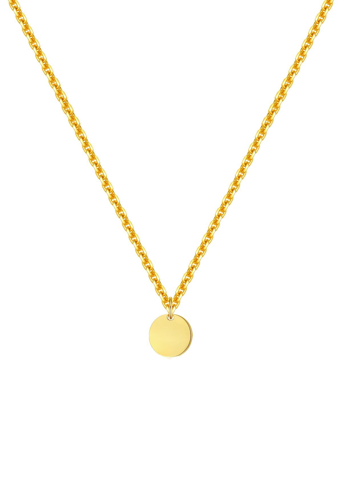 Dear Me Goldkette für Damen mit Kreis Anhänger, 585 Echtgold, 14K Massivgol günstig online kaufen