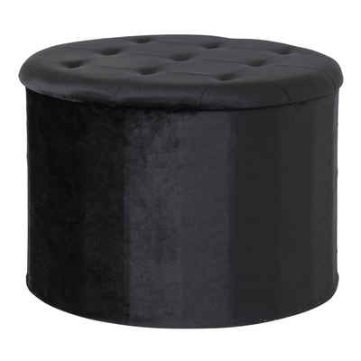 ebuy24 Pouf Turup Pouf mit Aufbewahrung, velour/samt schwarz.