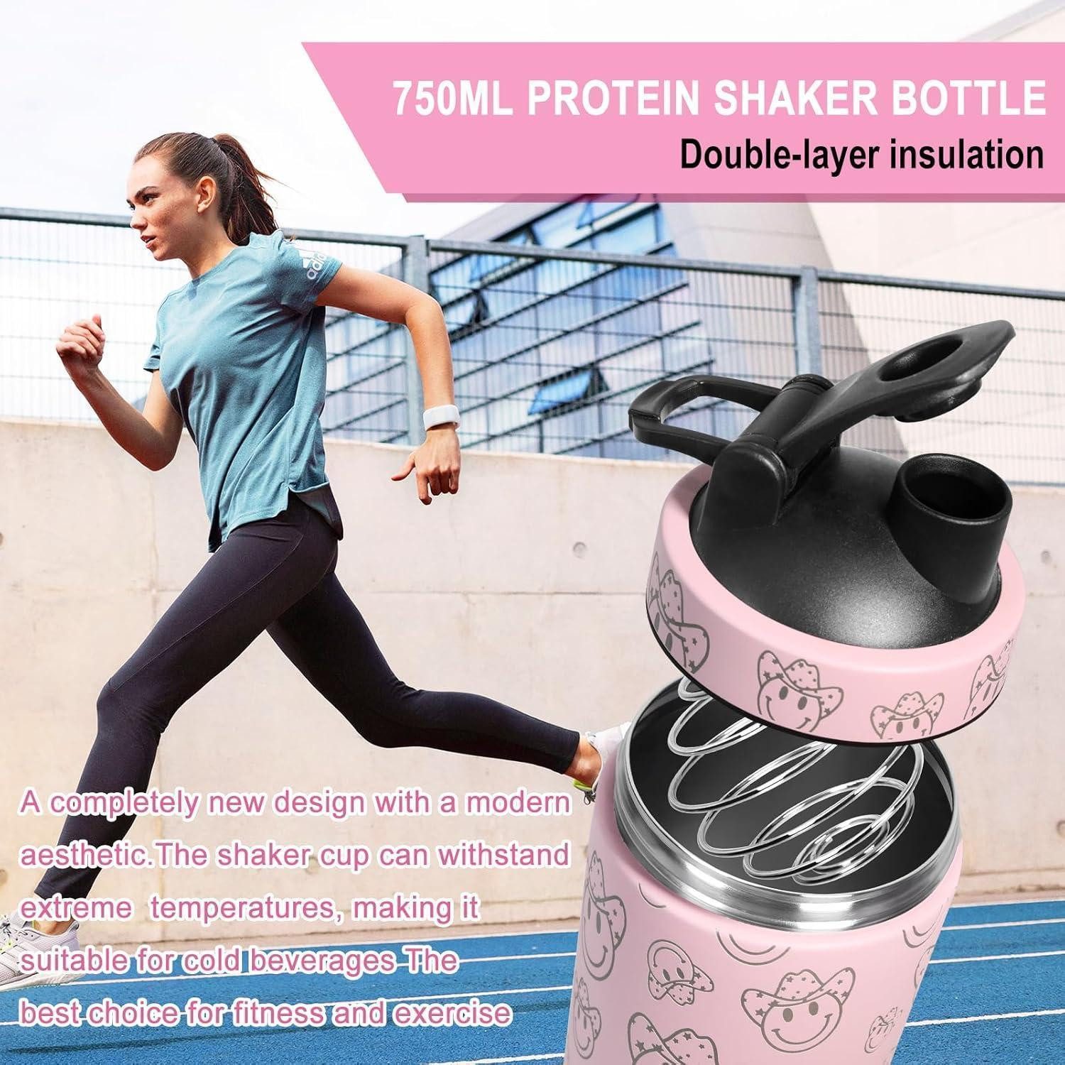 LuxusKollektion Protein Shaker Protein Shaker 750ml Edelstahl Eiweiß Shaker Kugel Rosa