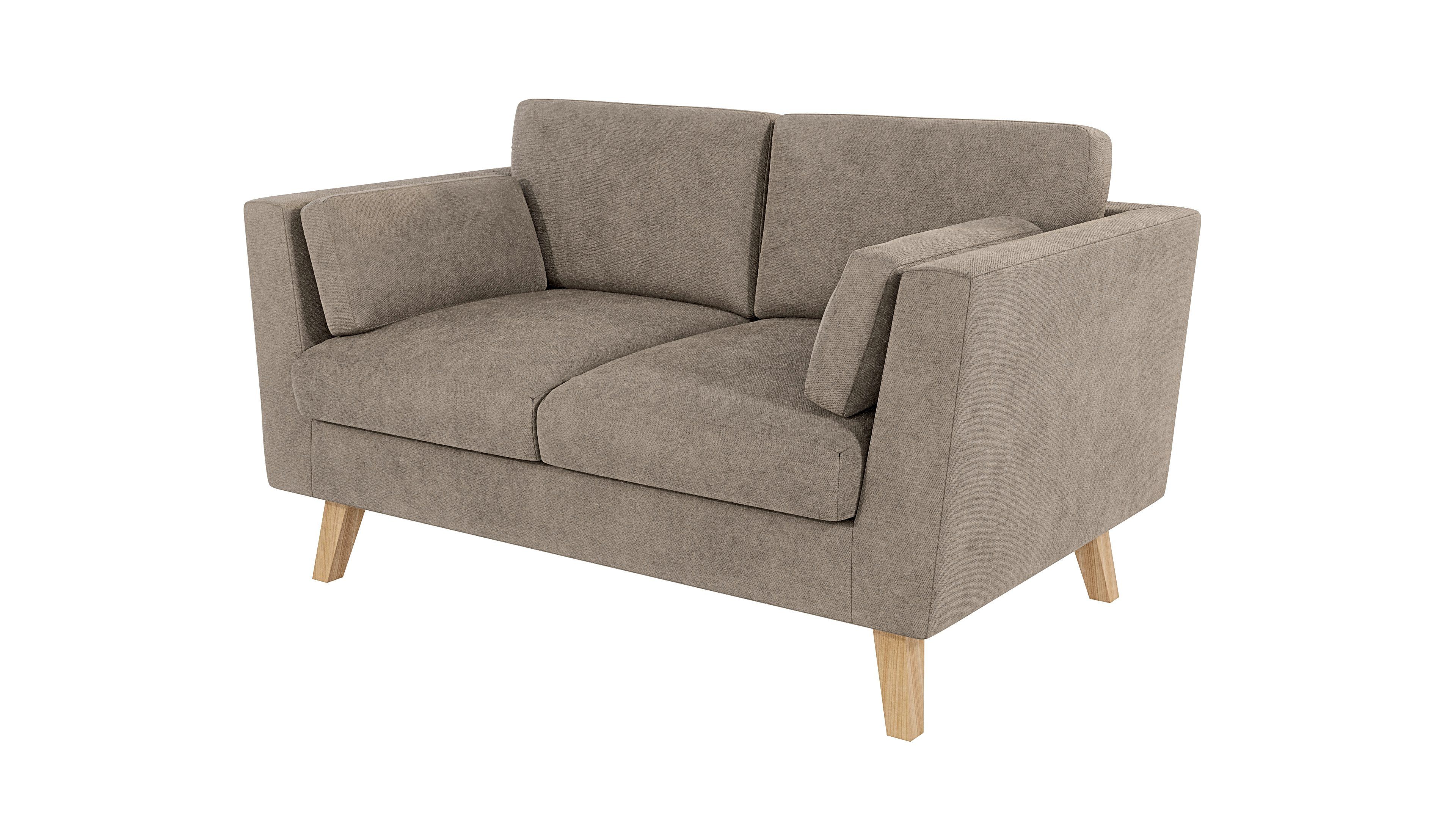 Angeles Wellenfederung Design, Sofa skandinavischen mit S-Style Dunkelbeige Möbel 2-Sitzer im
