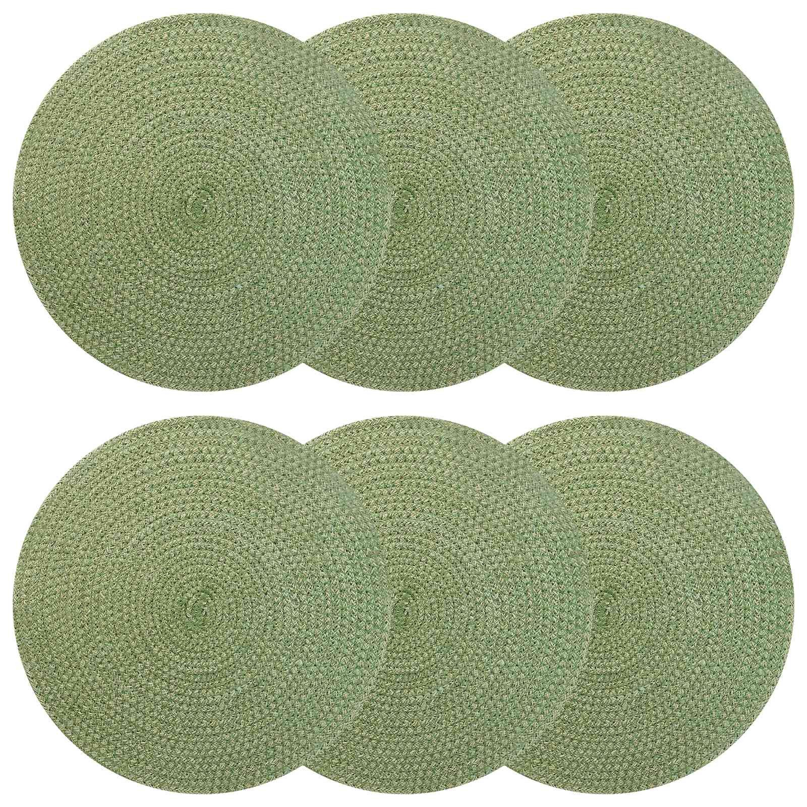 vidaXL Platzteller 30 cm Jute-Untersetzer 6 pcs Olivgrün Ø 30 cm 100 Tossa-Jute
