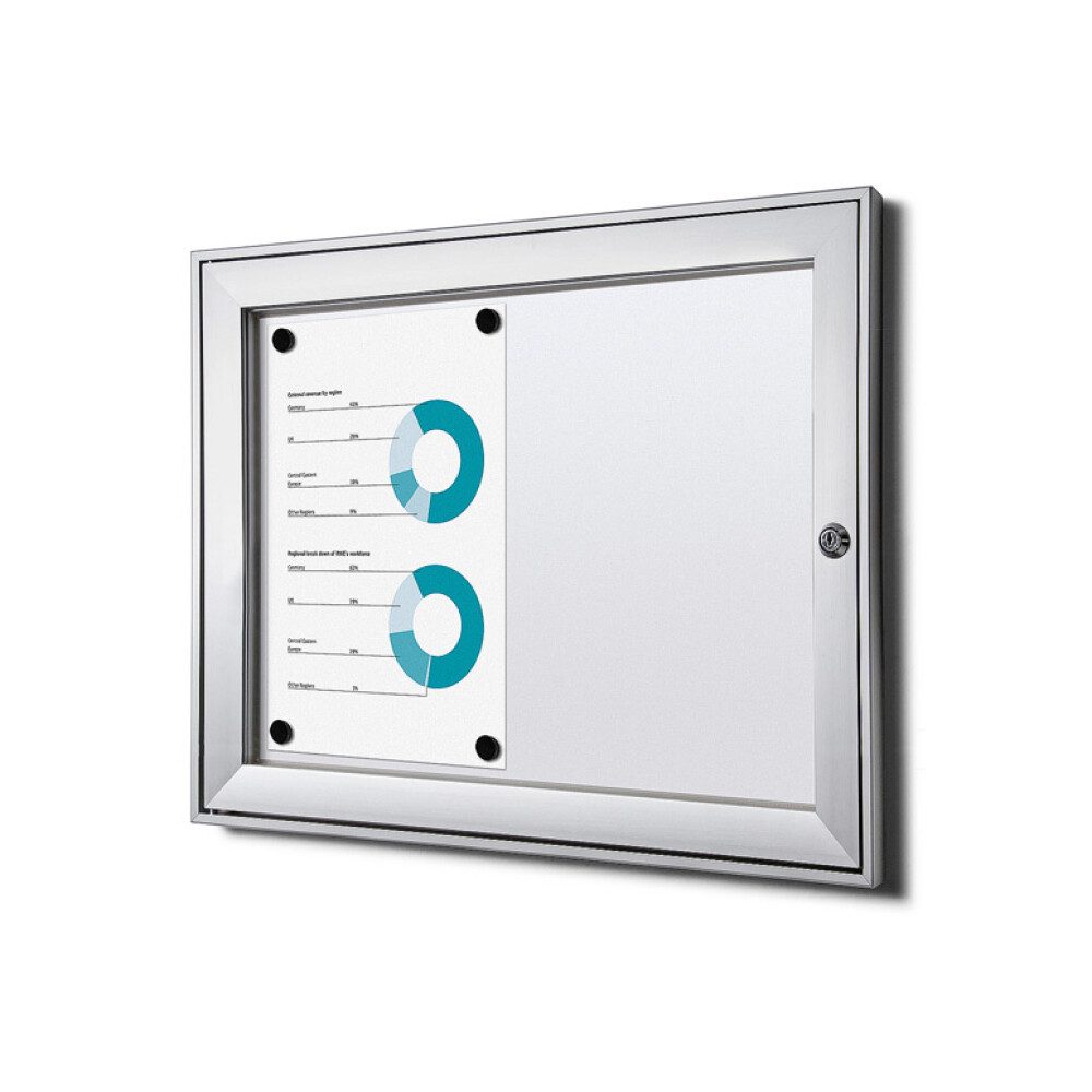 Hängevitrine für Innen und Außen SCS - 2x DIN A4 - B1 geprüft - Aluminium - Silber