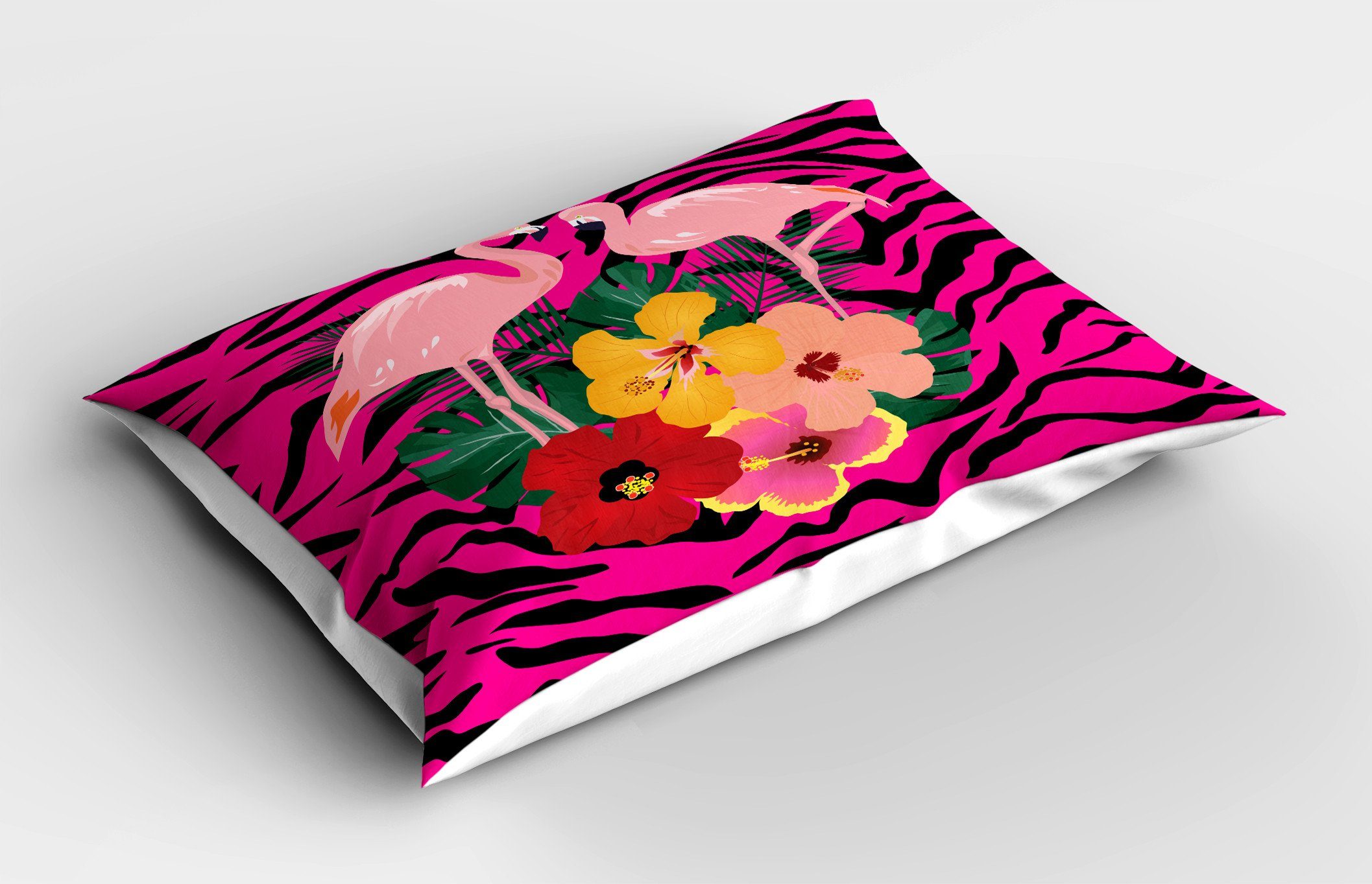 rosa Abakuhaus Zebra Boho Kissenbezüge Kissenbezug, Stück), Size Exotische Standard King Flamingo Gedruckter Dekorativer (1