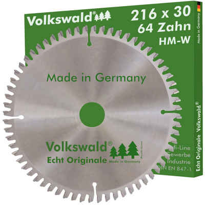 Volkswald Kreissägeblatt Volkswald ® HM-Sägeblatt W 216 x 30 mm Z= 64 Massivholz Kreissägeblatt, Echt Originale Volkswald® Made in Germany