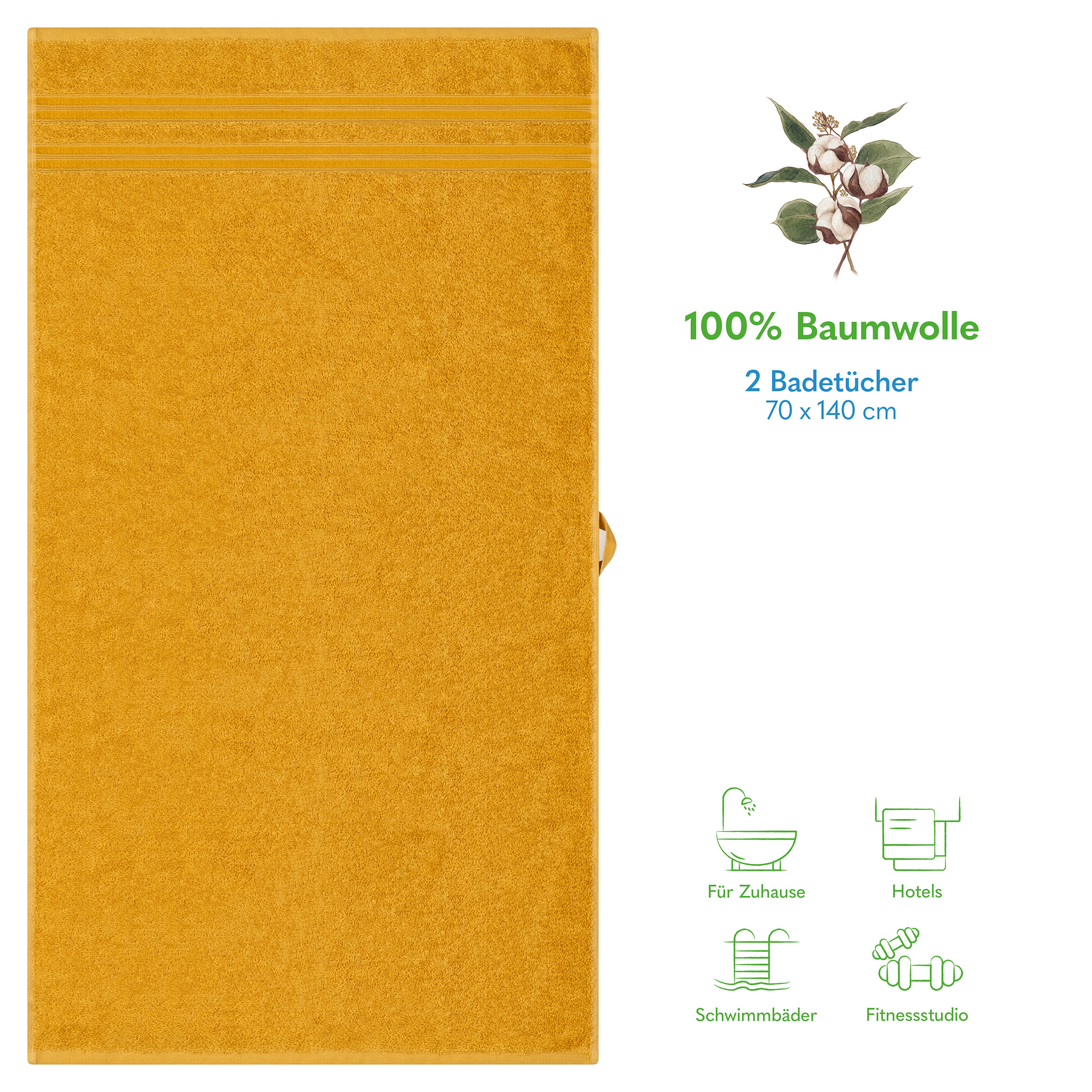 HAMMETEX Duschtuch 2er Set Badetücher 70x140 cm, 100% Baumwolle, Weich & Sa günstig online kaufen