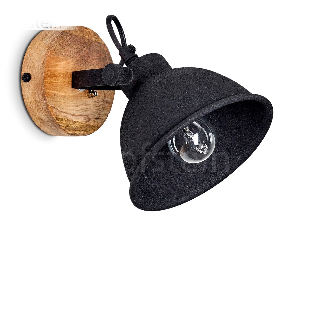 hofstein Wandleuchte »Mot« verstellbare Wandlampe, Holz/Metall, schwarz-mat günstig online kaufen