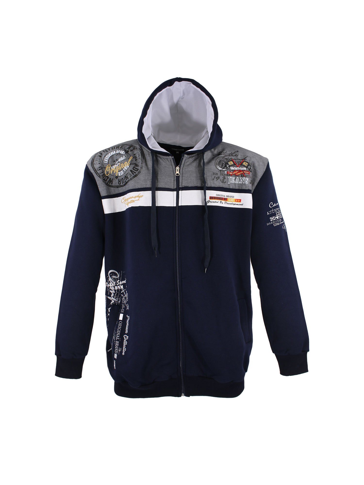 Lavecchia Sweatjacke Lavecchia Herren Sweatshirtjacke LV-2022 (Navyblue, 4X günstig online kaufen