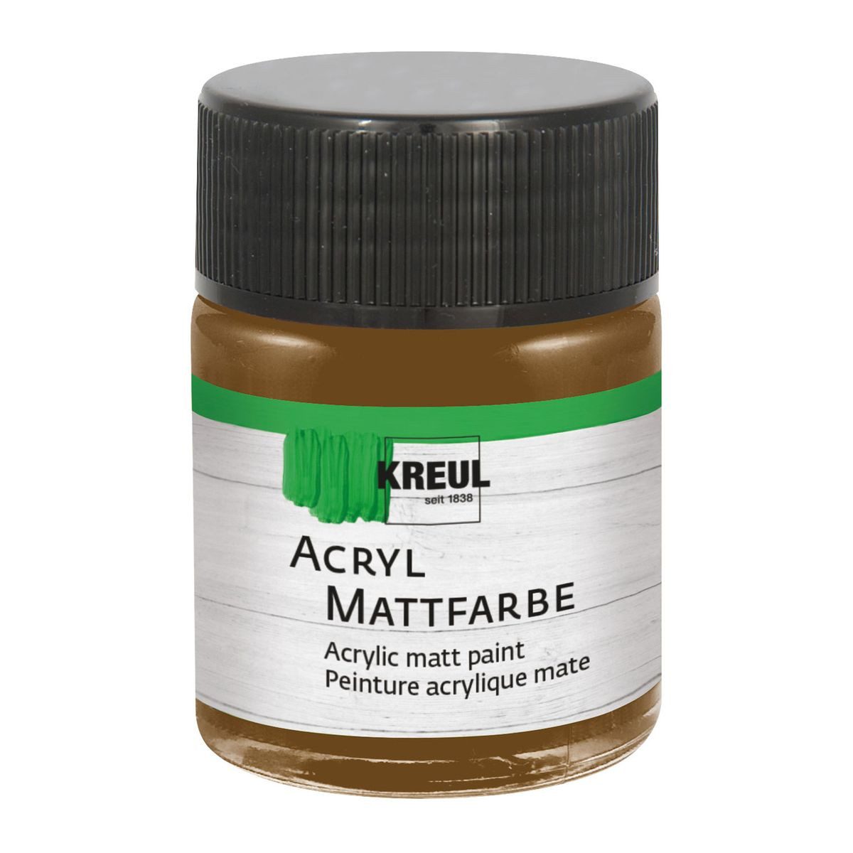 C. KREUL Acrylfarbe KREUL Acryl Mattfarbe dunkelbraun 50ml Glas