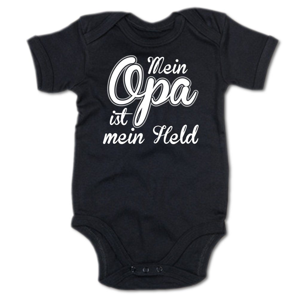 Ggraphics Kurzarmbody Mein Opa ist mein Held Baby Body mit Spruch