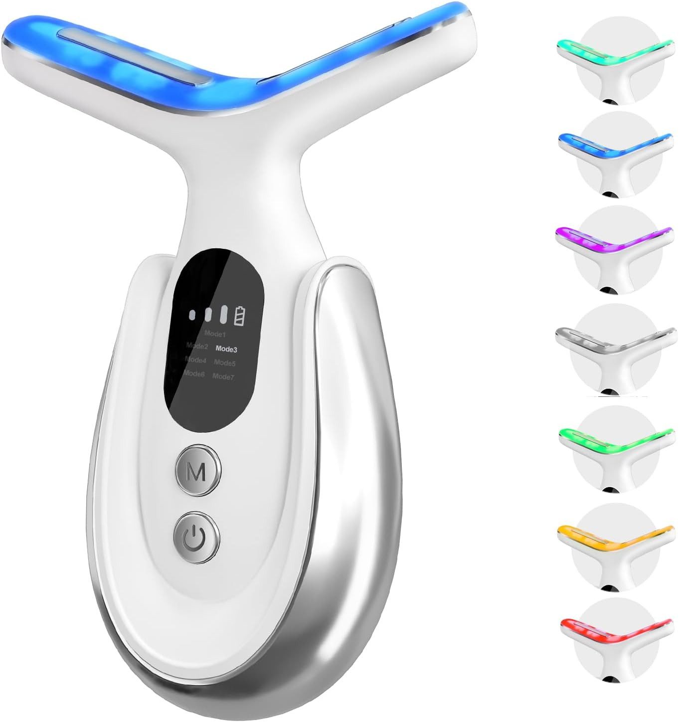 LIANNA Gesichtsmassagegerät Nacken Gesichtsmassagegerät, Set 2-tlg., 1* Haupteil,1*USB Kabel, tragbares 7-in-1-Gesichtsmassagegerät für verbesserte Gesichts