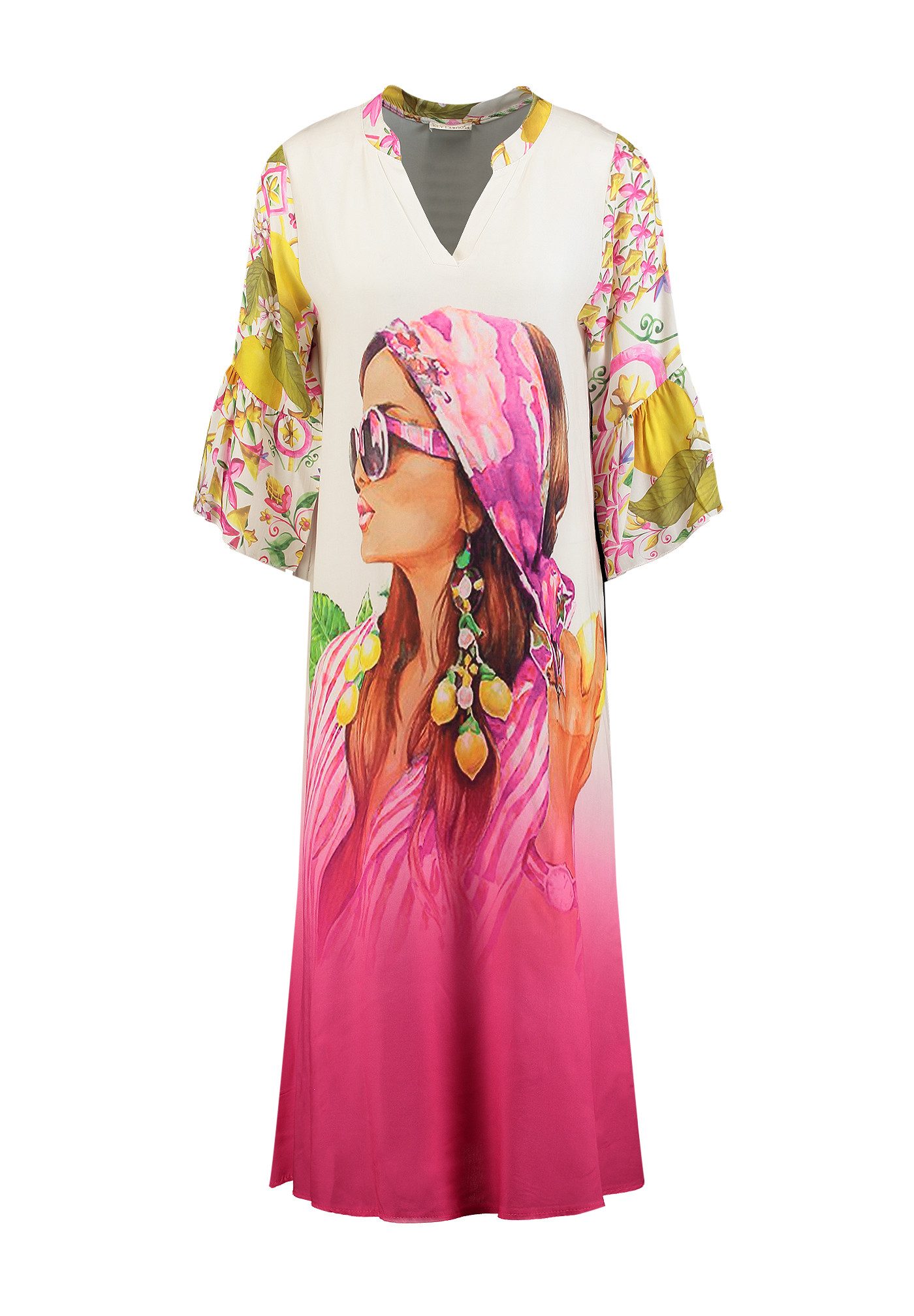 Key Largo Druckkleid WD WOMAN v-neck (1-tlg)