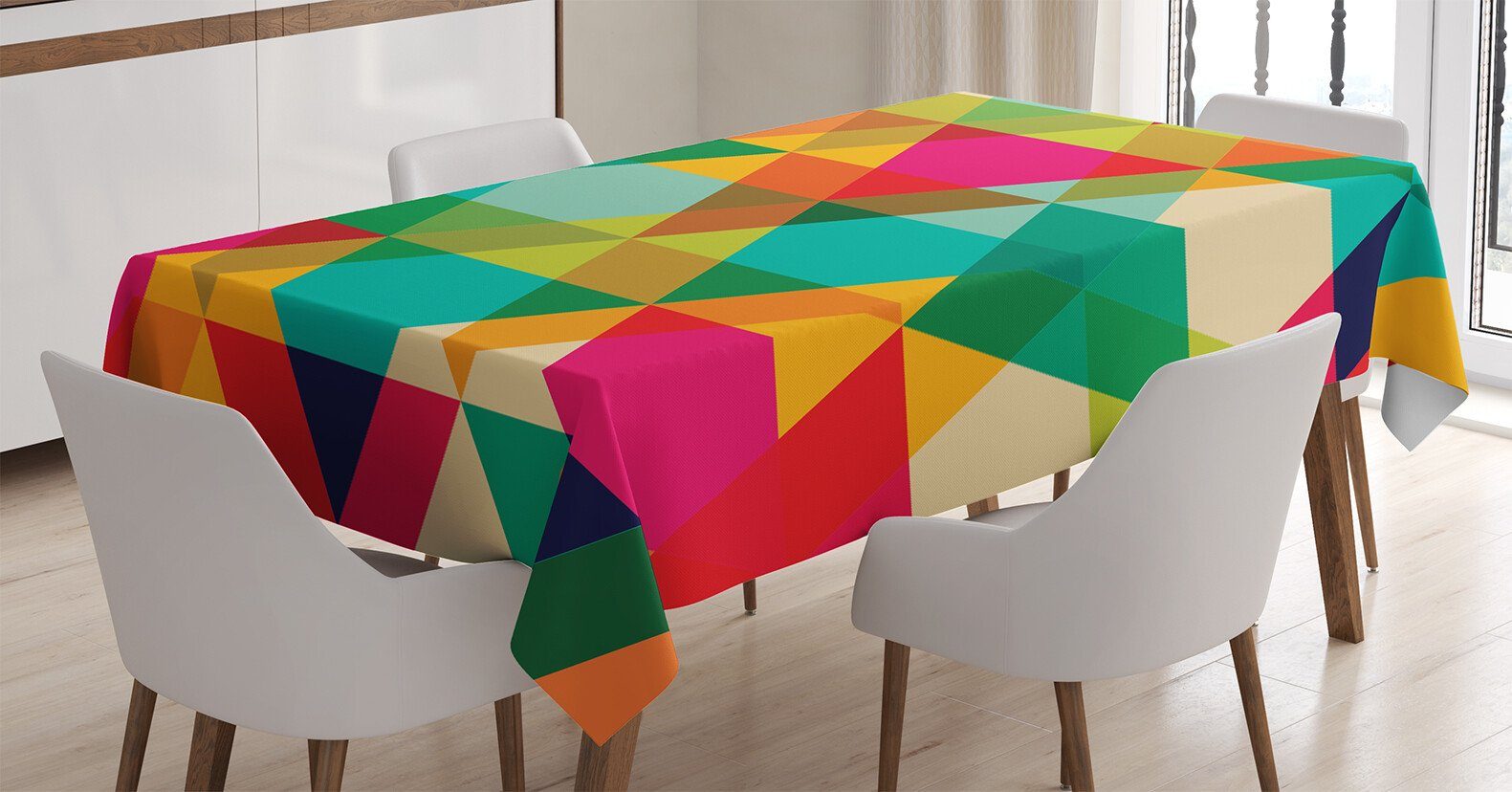 Abakuhaus Tischdecke Farbfest Waschbar Bereich Farben, geeignet Retro Für Farben Außen Klare den Grafik-Design Geometrisch