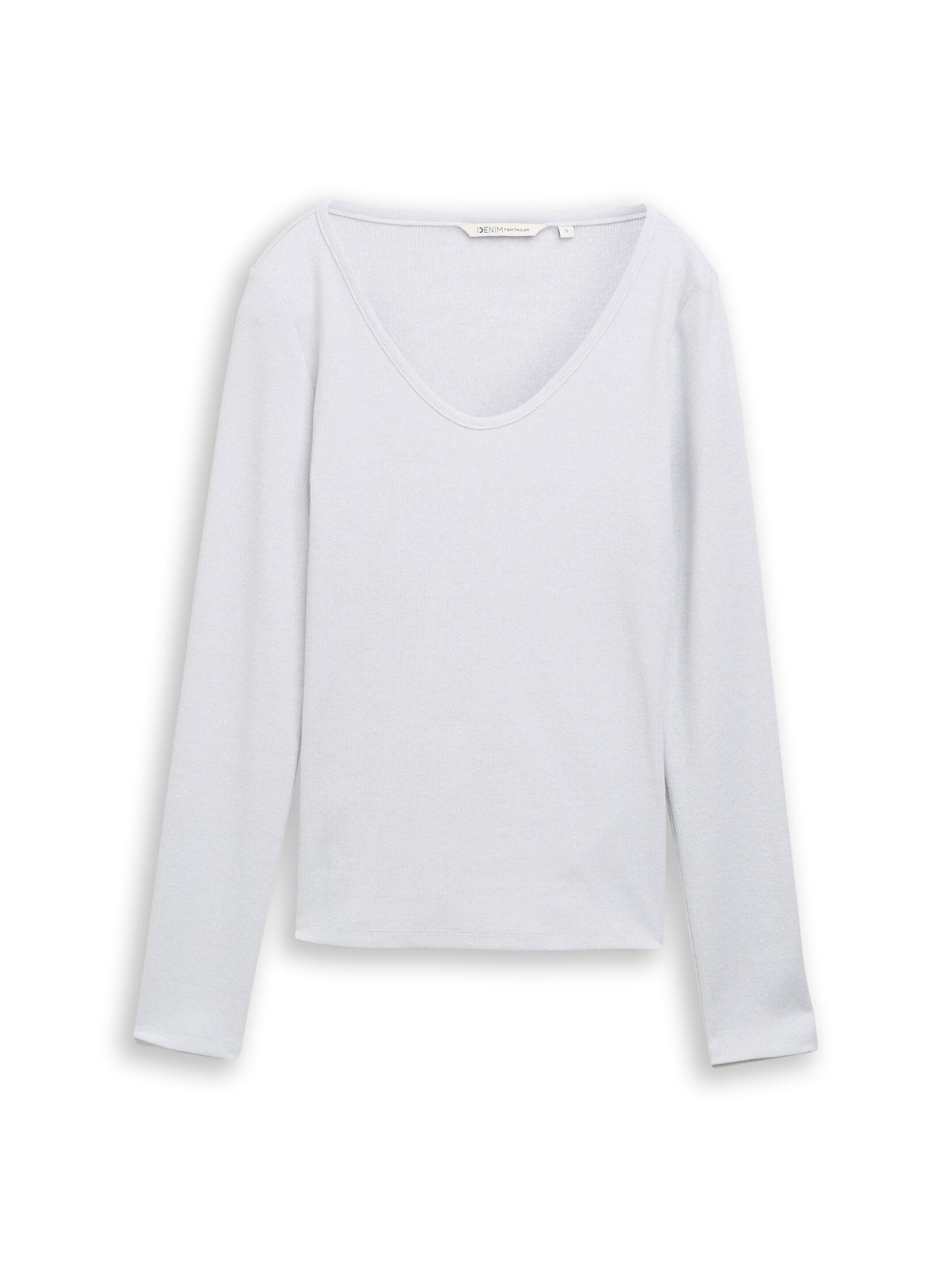 TOM TAILOR Denim Langarmshirt T-Shirt Slim Fit Langarmshirt mit Glitzer-Eff günstig online kaufen