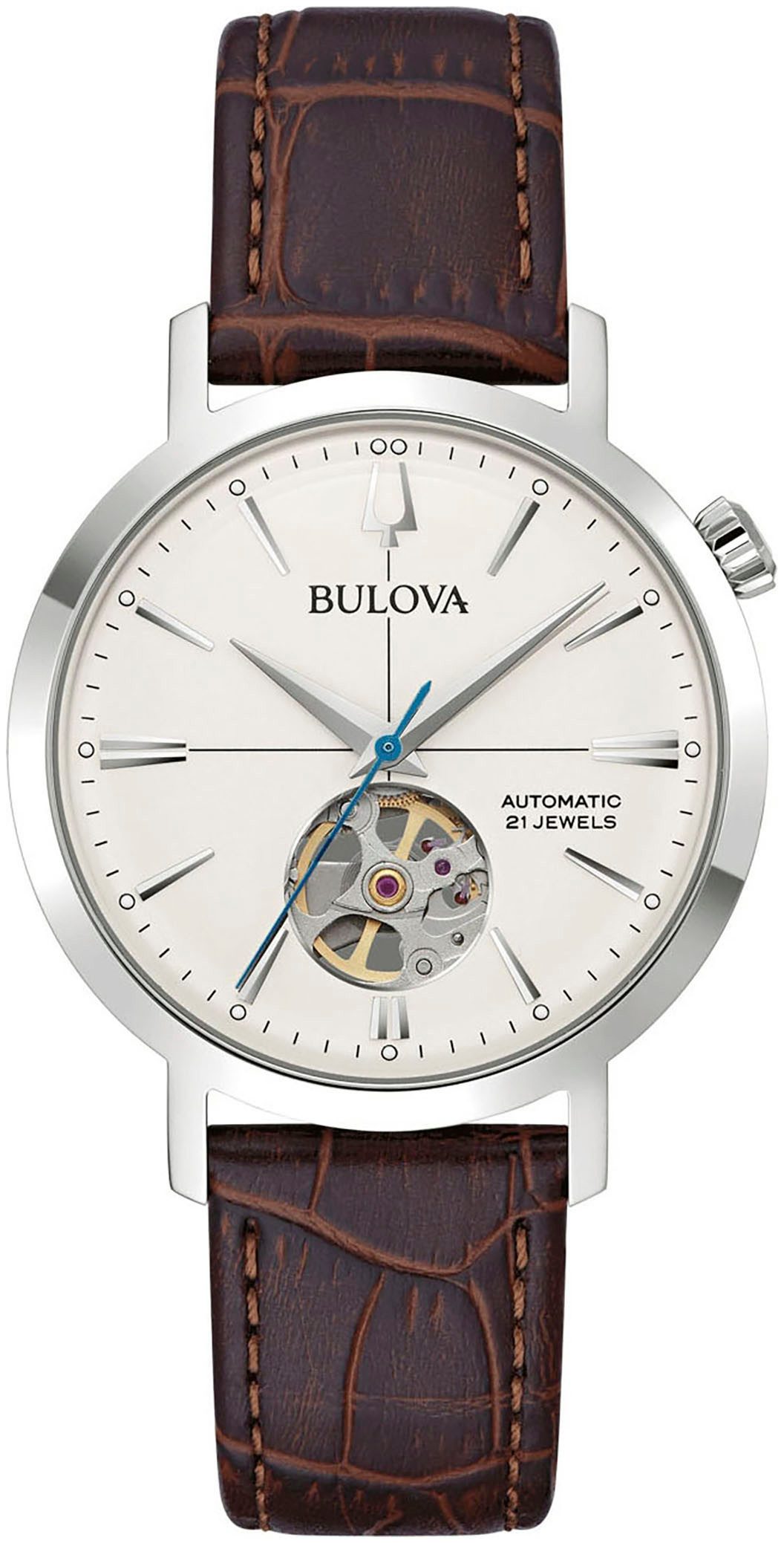 Bulova Automatikuhr 96A318, Armbanduhr, Herrenuhr, Mechanische Uhr, Lederar günstig online kaufen