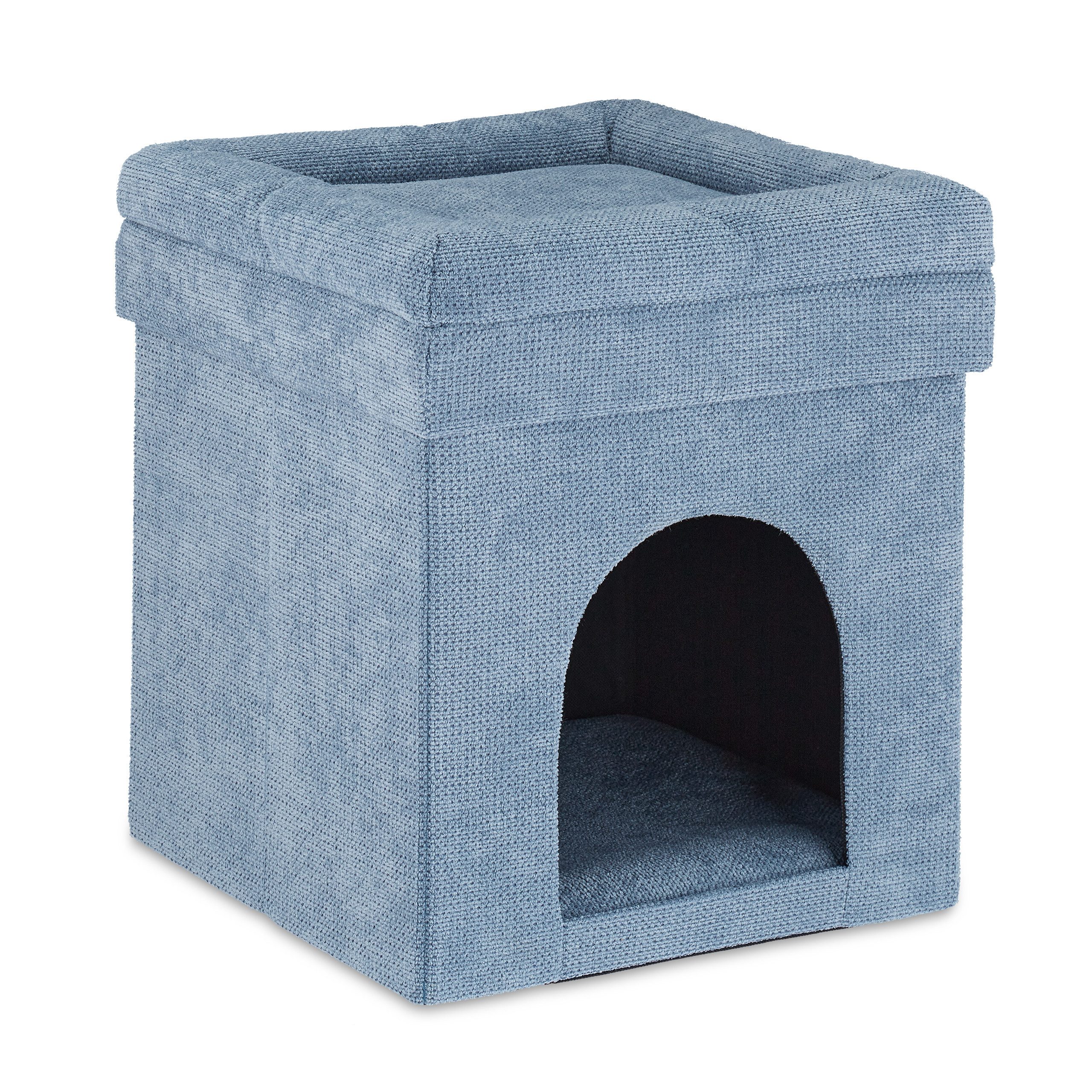 relaxdays Katzenliege Katzenhöhle Hocker in Grau günstig online kaufen
