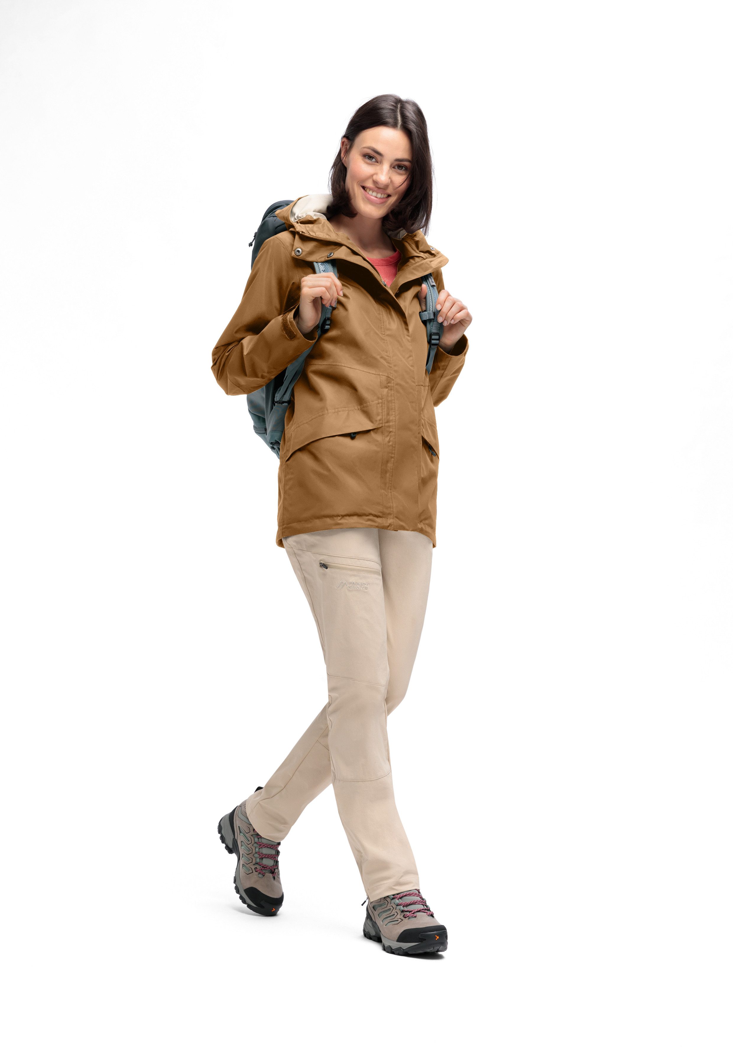 Maier Sports Allwetterjacke Da-Jacke mTEX Brocken Long W für Sport, Outdoor und Freizeit, wasserdicht, winddicht