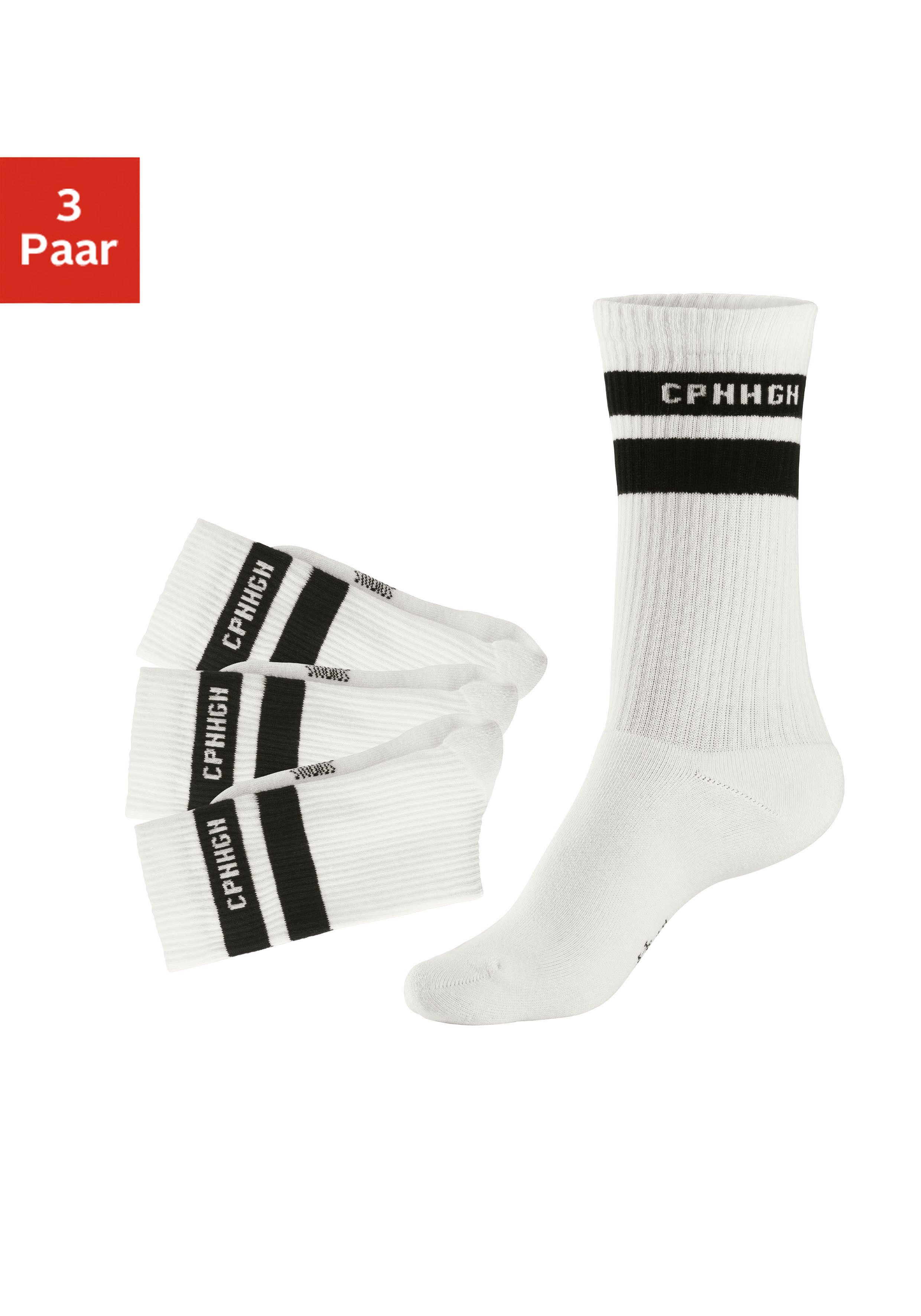 Copenhagen Studios Tennissocken (Packung, 3-Paar) mit Streifendesign und Vo günstig online kaufen