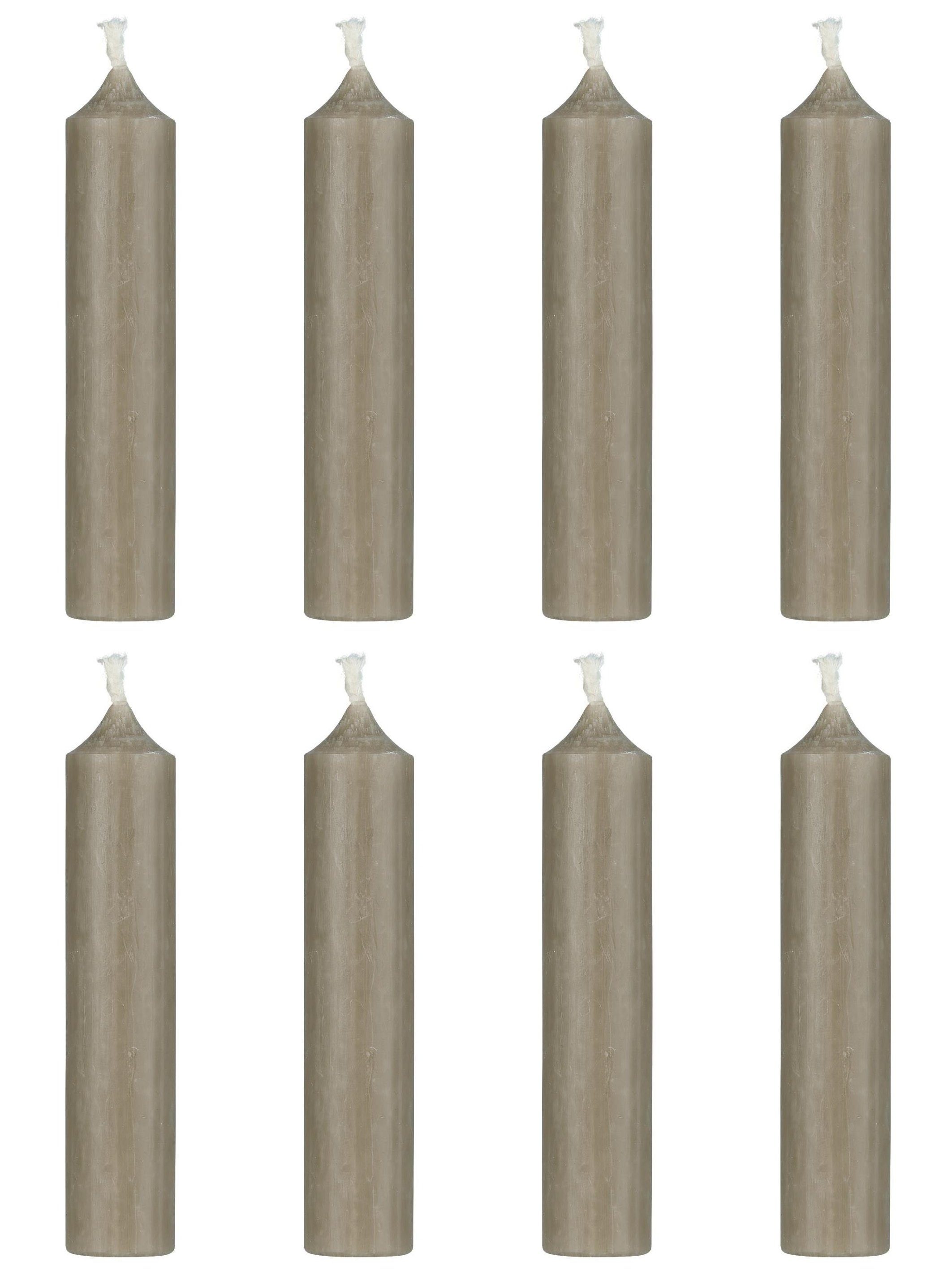 Ib Laursen Tafelkerze (Packung, 8-tlg., Pack), 8er Pack tolle im VintageStil rustikale Stabkerzen im Landhauslo