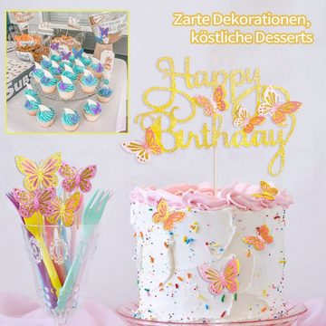 Daisred Tortenstecker 2 Set Tortendeko Mädchen Damen Geburtstag Cake Topper, (2-tlg)