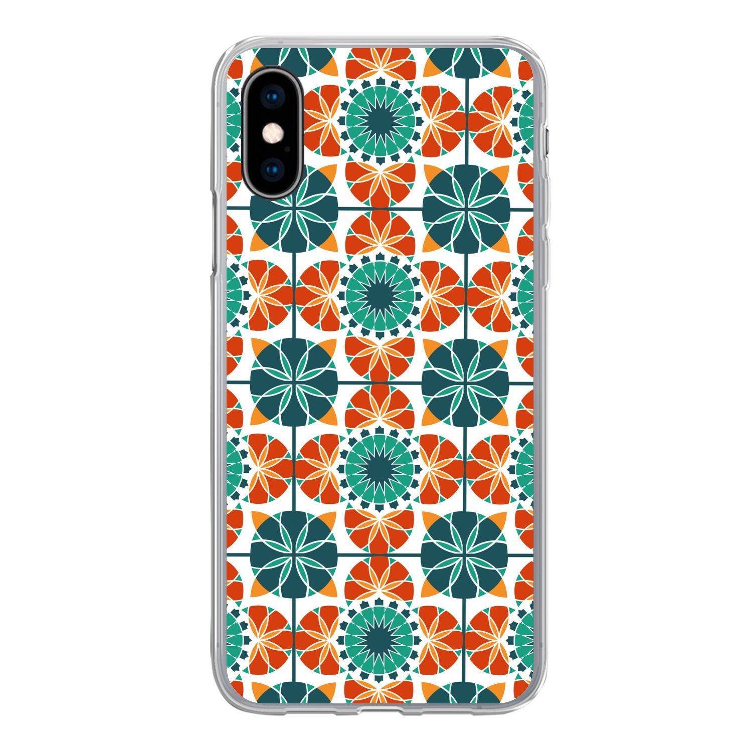 MuchoWow Handyhülle für Apple iPhone X Ein symmetrisches Muster aus dem marokkanischen Mos, Smartphone-Bumper, Print, Handy Schutzhülle Dünn