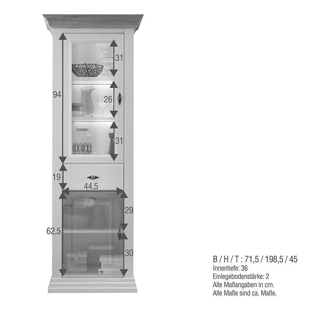 Pharao24 Vitrine Nadia aus Massivholz