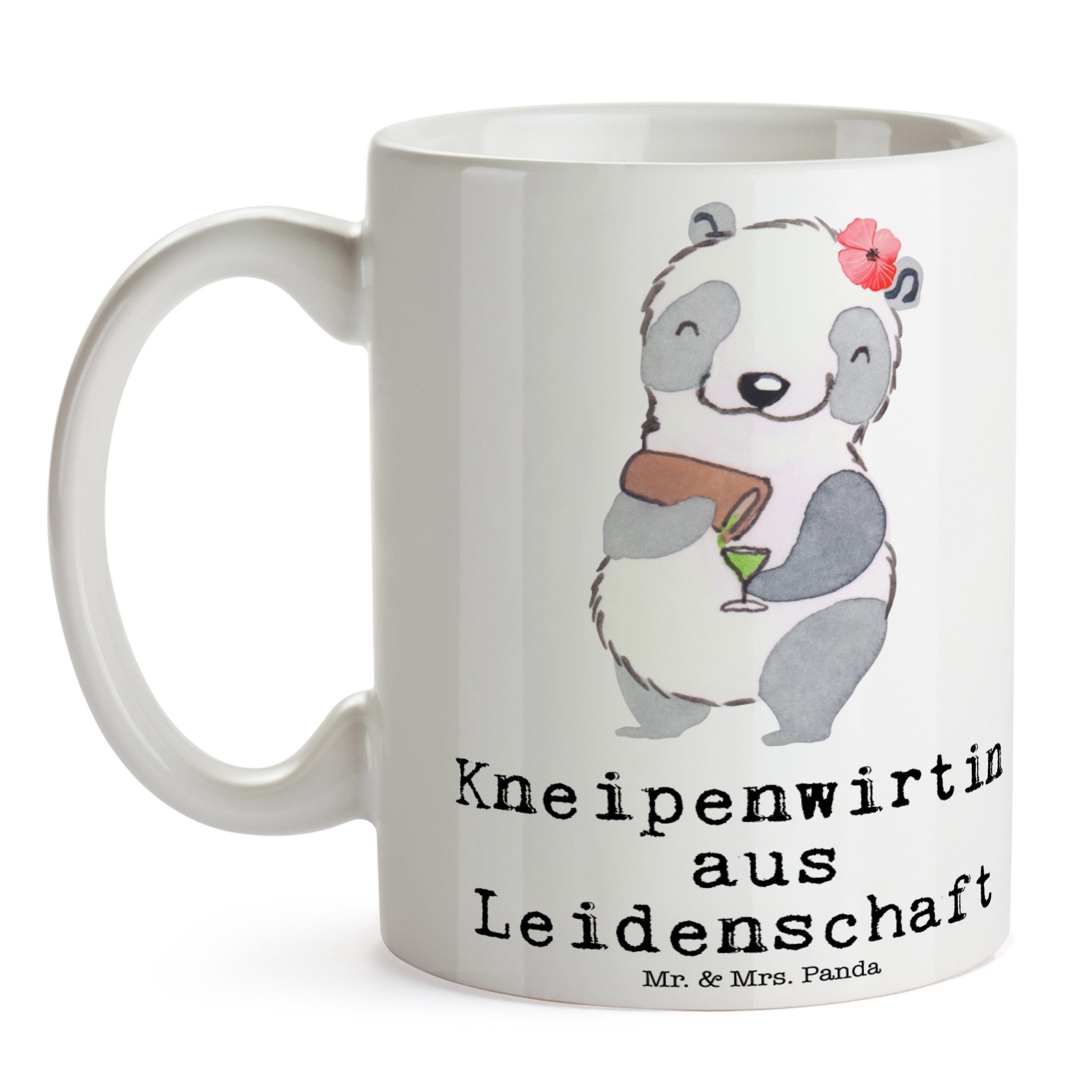 aus Leidenschaft Motive, - Weiß Tasse Mrs. Tasse Keramik & Mr. Kneipenwirtin Eröff, Panda - Geschenk,