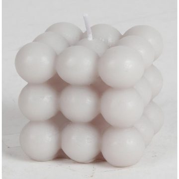 BURI Tafelkerze 16 Stück Bubble-Kerzen 6cm Blasen Kugeln quadratisch, verschiedene Far